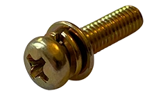 M3 x 5mm SEMS Machine Screws | Phillips Pan Head | Split Lock & Flat Washer | JIS B1188 | Steel Zinc Yellow (4000 / Pkg.)
