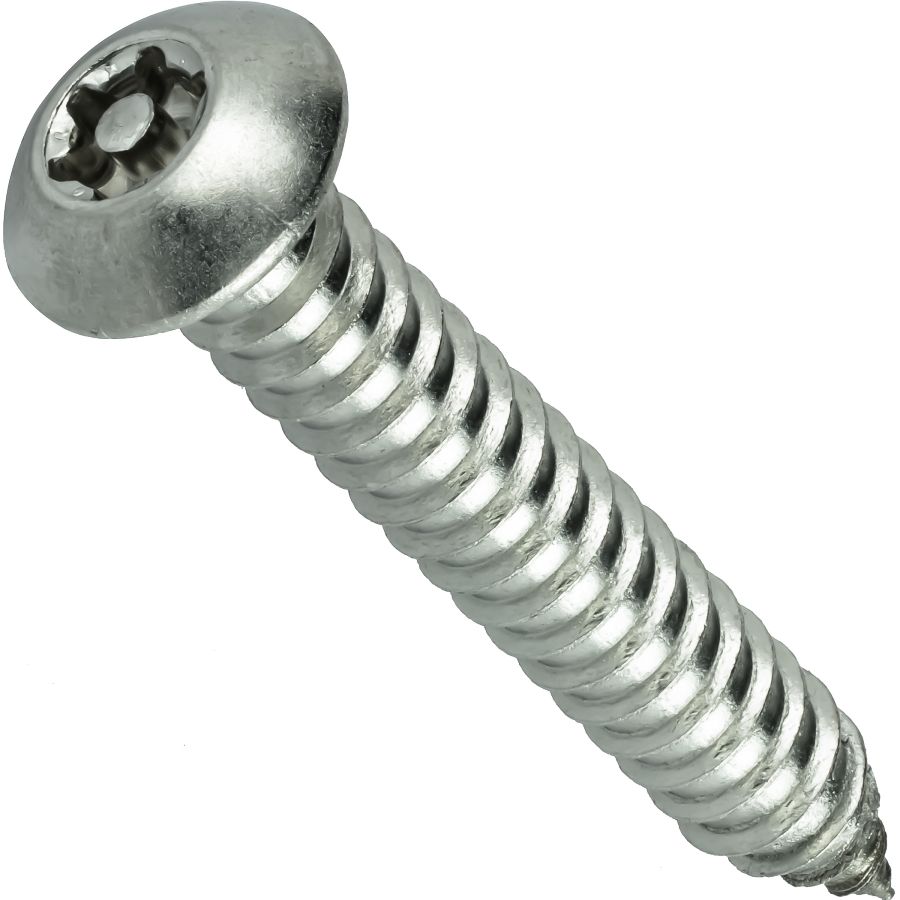 1/4" X 3" Tamper Resistant Sheet Metal Screws | Truss Head | Pin-In Six Lobe Drive | Steel Black Oxide (100/Pkg.)