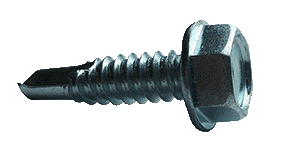 Self Drilling Screws | Indented Hex Washer Head | Unslotted Drive | #5 Point | Steel Zinc Plated | #12-14 X 1 1/2 (2000/Pkg.)