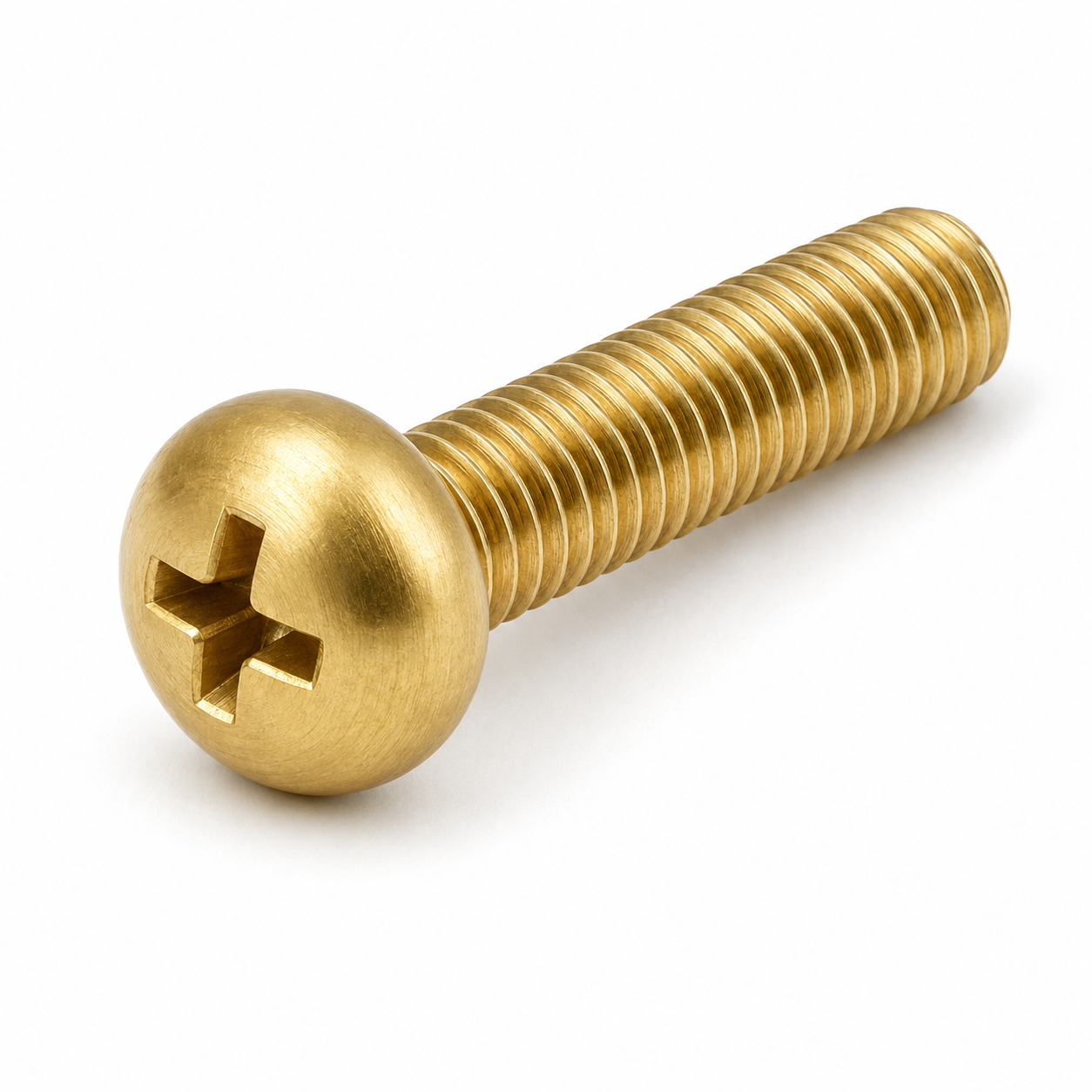 #10-32 X 3/8" Round Head Machine Screws | Phillips Drive | Brass (200 / Pkg.)