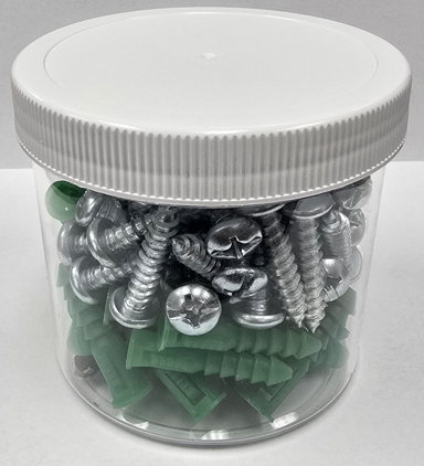 Plastic Anchors Ribbed Super 4 Way Kit with Drill Bit 14-16 Screw Size 50pcs per Jar (1 Pc)
