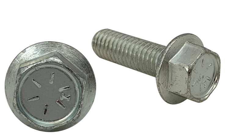 Flange Bolts, Serrated Hex Washer Head, Grade 8 Steel Zinc Plated