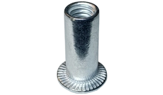 Flat Head Rivet Nut, Aluminum, Cleaned & Polished
