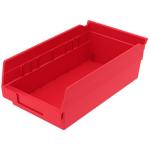 Akro-Mills Shelf Bin, 11 5/8"L x 4"H x 6 5/8"W, Red