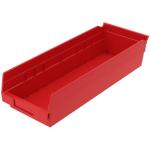 Akro-Mills Shelf Bin, 17 7/8"L x 4"H x 6 5/8"W, Red