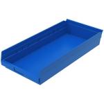 Akro-Mills Shelf Bin, 23 5/8"L x 4"H x 11 1/8"W, Blue