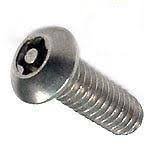 [50 PC] Machine Screws | Button Head | Pin-In Six Lobe Drive | 18/8 Stainless Steel | 3/8-16 X 1