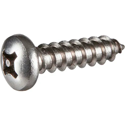 [100 PKG] Sheet Metal Screws | Pan Head | Pin-In Phillips Drive | 18/8 Stainless Steel | #12 X 1-1/4