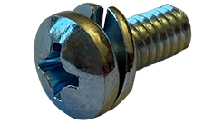 [10000 BULK] Split Lock Washer Sem Screws | Pan Head | Phillips Drive | Steel Zinc & Bake | #6-32 X 7/16