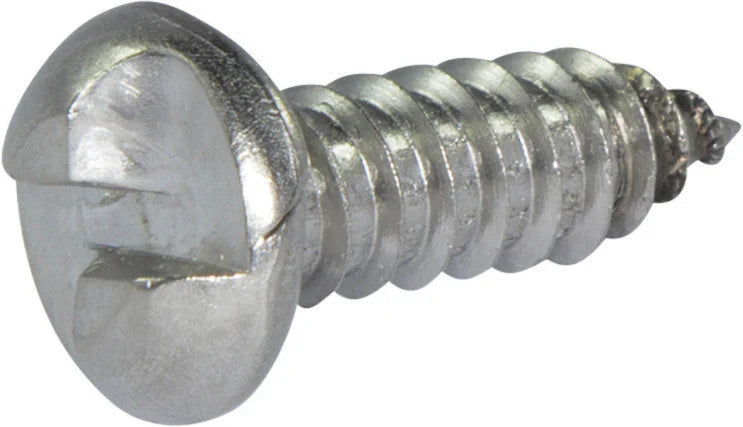 [100 PKG] Sheet Metal Screws | Round Head | One Way Drive | 18/8 Stainless Steel | #10 X 1-1/4