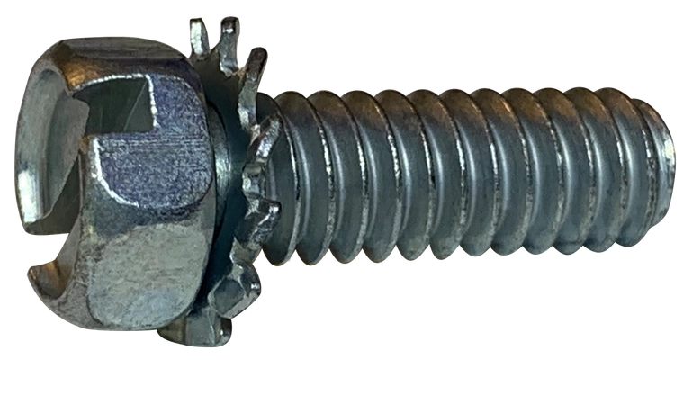 [1000 PKG] External Washer Sem Screws | Hex Head | Slotted Drive | Steel Zinc Plated | 1/4-20 X 3/4