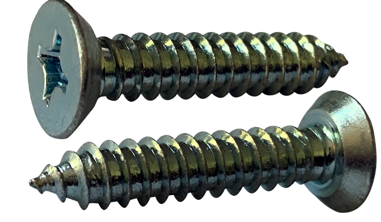 [10000 BULK] Type A Self Tapping Sheet Metal Screws | Flat Undercut Head | Phillips Drive | Steel Zinc & Bake | #6 X 3/8
