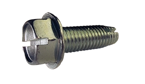 [10000 BULK] Type 1 Thread Cutting Screws | Indented Hex Washer Head | Slotted Drive | Steel Zinc Plated | #8-32 X 1/2