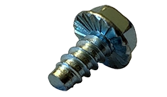 [3000 BULK] Type AB Self Tapping Sheet Metal Screws | Serrated Indented Hex Washer Head | Unslotted Drive | Steel Zinc & Bake | #12 X 3/4