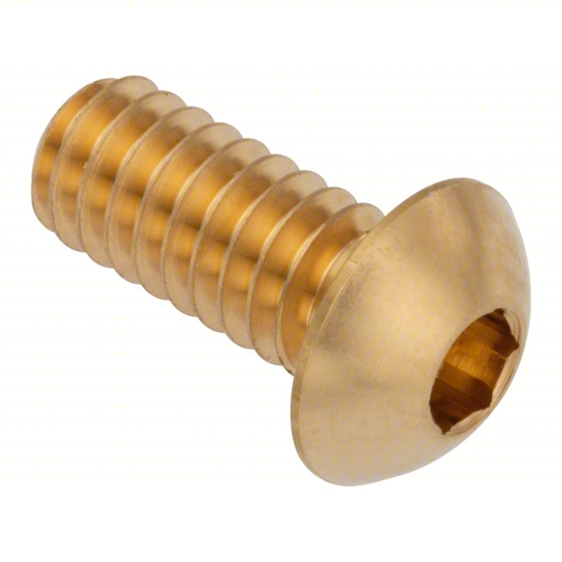 [125 PKG] Cap Screws Button Socket Brass 6/32 X 1/2