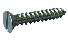 #6 X 3/8" Type AB Self Tapping Sheet Metal Screws | Flat Head | Slotted Drive | Steel Zinc & Bake (10000/Pkg.)