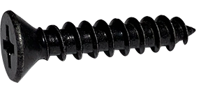 #6 X 3/8" Type A Self Tapping Sheet Metal Screws | Flat Head | Phillips Drive | 18/8 Stainless Steel Black Oxide (5000/Pkg.)