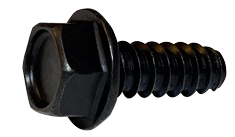 #6 X 3/8" Type B Self Tapping Sheet Metal Screws | Indented Hex Washer Head | Unslotted Drive | Steel Black Oxide (10000/Pkg.)