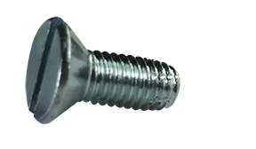 #6-32 X 3/8" Type F Thread Cutting Screws | Flat Head Slotted Drive | Steel Zinc & Bake (10000 / Pkg.)