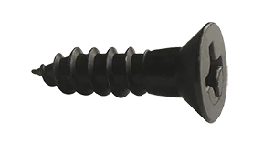 [3000 BULK] Wood Screws Phillips Drive Flat Head Steel Black Oxide & Oil Finish #8 X 1-1/4