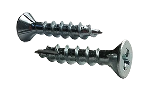 #10 X 4" Wood Screws | Deep Thread | Phillips Drive | Flat Head | Fully Threaded | Steel Zinc & Bake (500 / Pkg.)