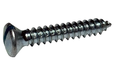 #6 X 1" Type AB Self Tapping Sheet Metal Screws | Oval Head | Slotted Drive | Steel Zinc & Bake (9000/Pkg.)