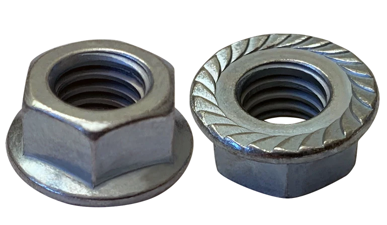 [4000 BULK] Hex Lock Nuts Serrated Flange Steel Zinc 10/32