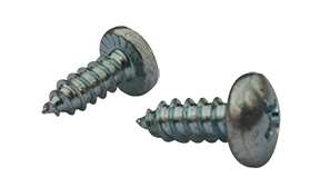 #8 X 3/8" Type AB Self Tapping Sheet Metal Screws | Serrated Pan Head | Phillips Drive | Steel Zinc & Bake (10000/Pkg.)