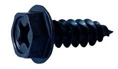 #8 X 1/2" Type AB Self Tapping Sheet Metal Screws | Indented Hex Washer Head | Phillips Drive | Steel Black Oxide (10000/Pkg.)