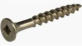 [200 PKG] Wood Screws Square Drive Flat Head Nibbed Type 17 18/8 Stainless 10 X 3-1/2