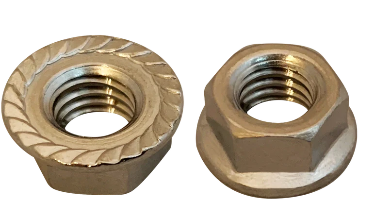 [1000 BULK] Hex Flange Lock Nuts Serrated 18/8 Stainless 5/16-18