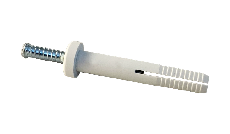 Round Head Nylon Anchor Rivet, White Nylon, Steel Pin