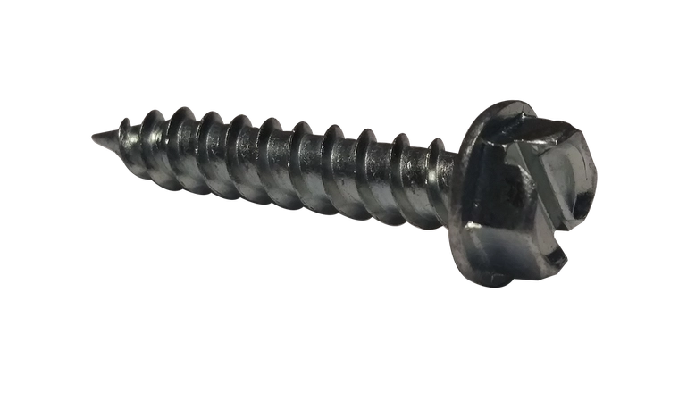 [3000 BULK] Self Piercing Screws | Hex Washer Head | Slotted Drive | Steel Zinc Plated | #10 X 1