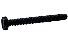 #10-24 X 1-3/4" Machine Screws | Indented Hex Head | Steel Black Oxide (2000/Pkg.)