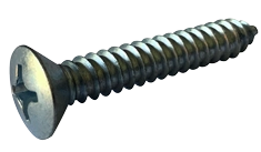 #10 X 2-1/2" Type AB Self Tapping Sheet Metal Screws | Oval Head | Phillips Drive | Steel Zinc & Bake (1500/Pkg.)