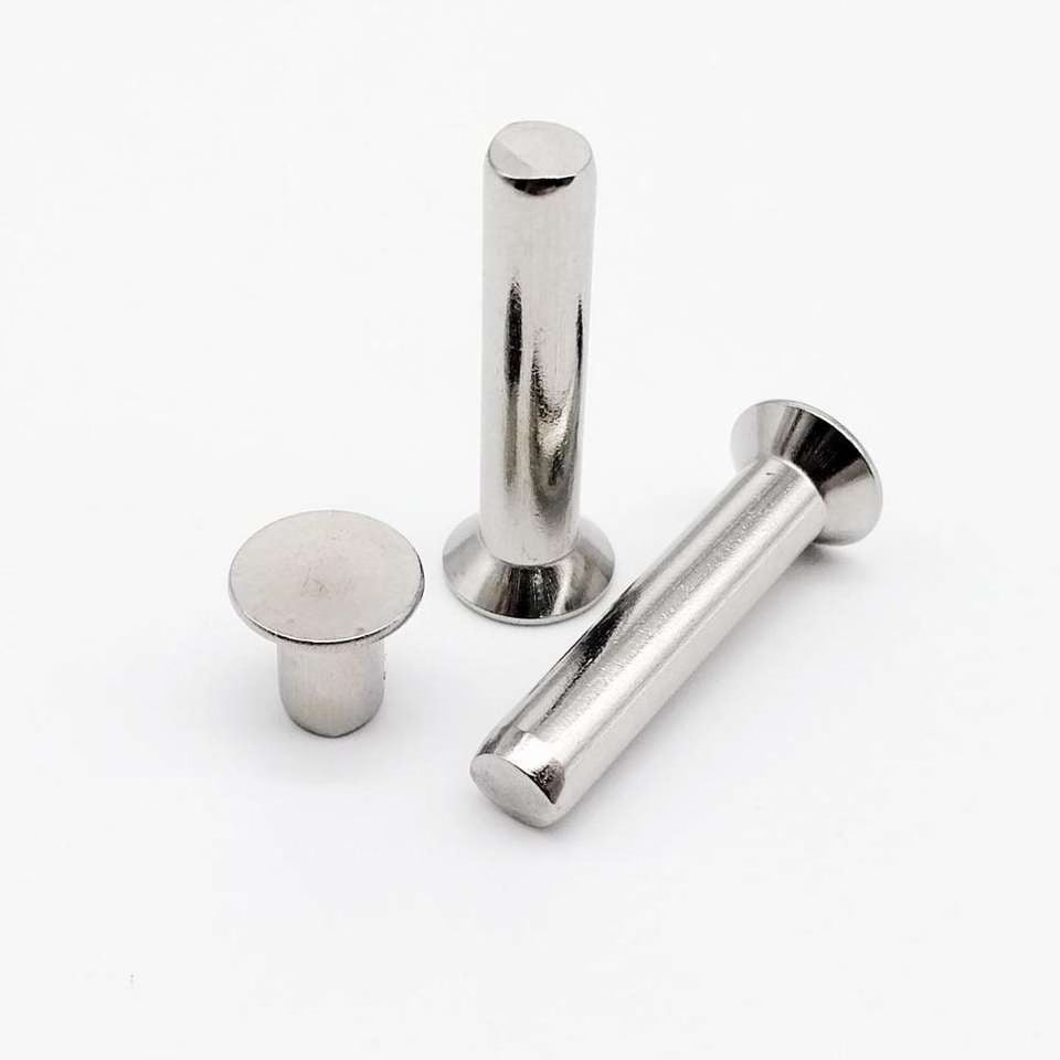 [100 PKG] Solid Rivets | Flat Countersunk Head | 18/8 Stainless Steel | 1/4 X 3/4