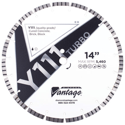 Diamond Vantage 2014EDZUY2-2KV | 20" x 0.140" x 1" Diamond Blade for Concrete/Masonry | Y111 TURBO