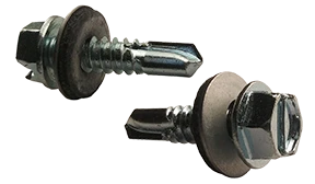 [9000 BULK] Self Drilling Screws Slotted Indented Hex Washer with Bond Seal Washer #3 Point Zinc Plated 1/4 X 1 1/2