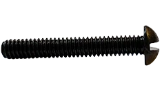 #4-40 X 1/2" Machine Screws | Round Head | Slotted Drive | Steel Black Zinc (10000/Pkg.)
