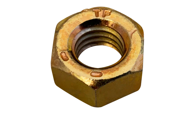 [500 BULK] Hex Nuts USS Coarse Thread Grade 8 Steel Zinc Yellow (Made in USA) 5/8-11