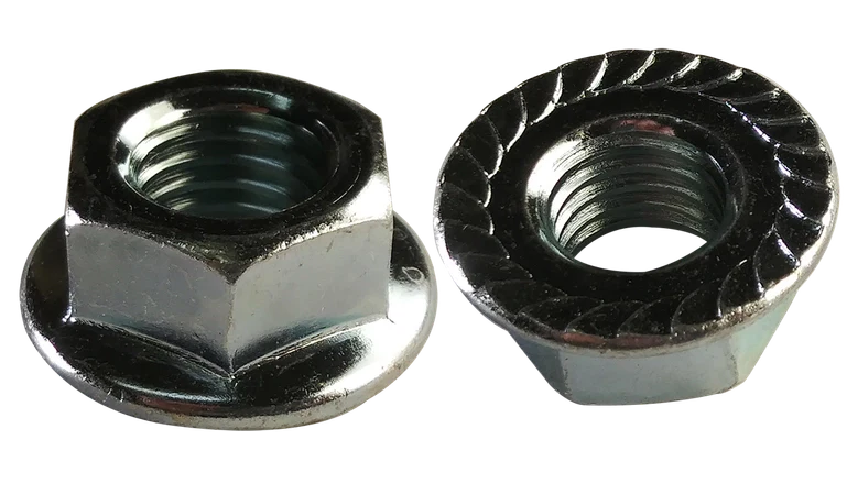 [1000 BULK] Hex Lock Nuts Serrated Large Flange Steel Zinc 3/8-16