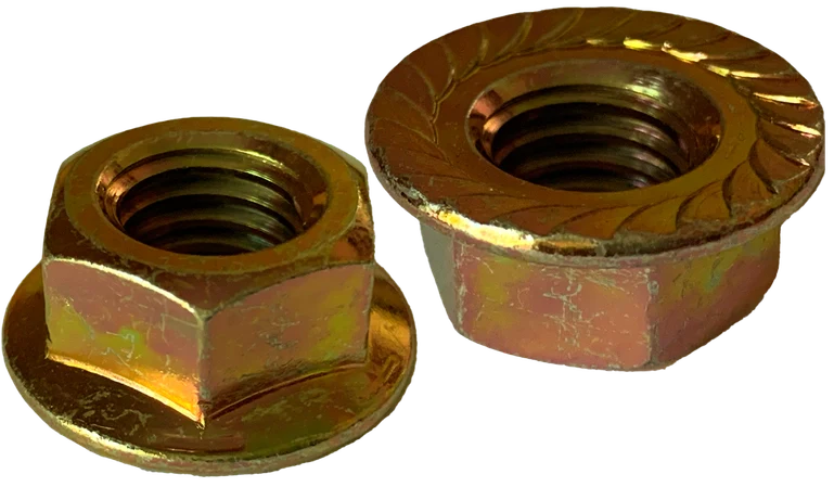 [1500 BULK] Hex Flange Lock Nuts Serrated Steel Zinc Yellow 5/16-18