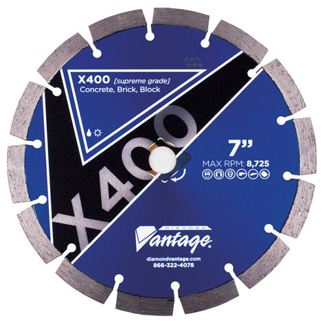 Diamond Vantage S-0709UDZX4-1 | 7" x 0.100" Diamond Blade for Granite/Engineered Stone/Quartzite | X400