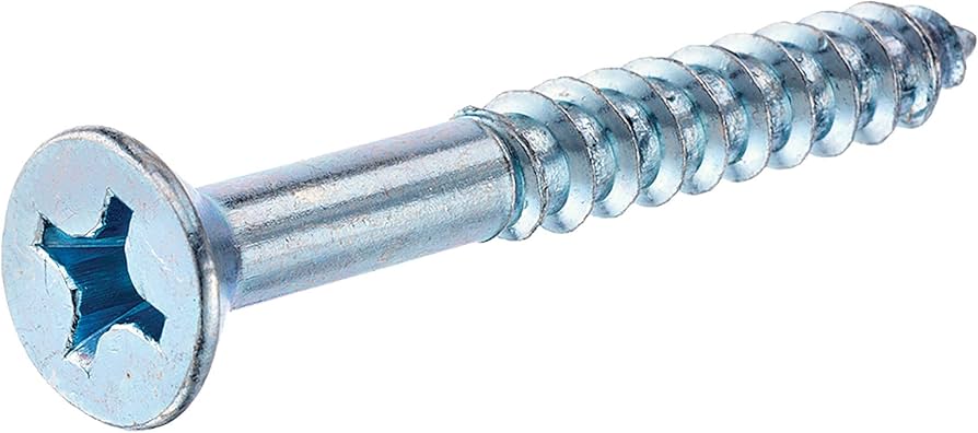 [100 PKG] Wood Screws Phillips Drive Flat Head Steel Zinc Plated 20 X 3