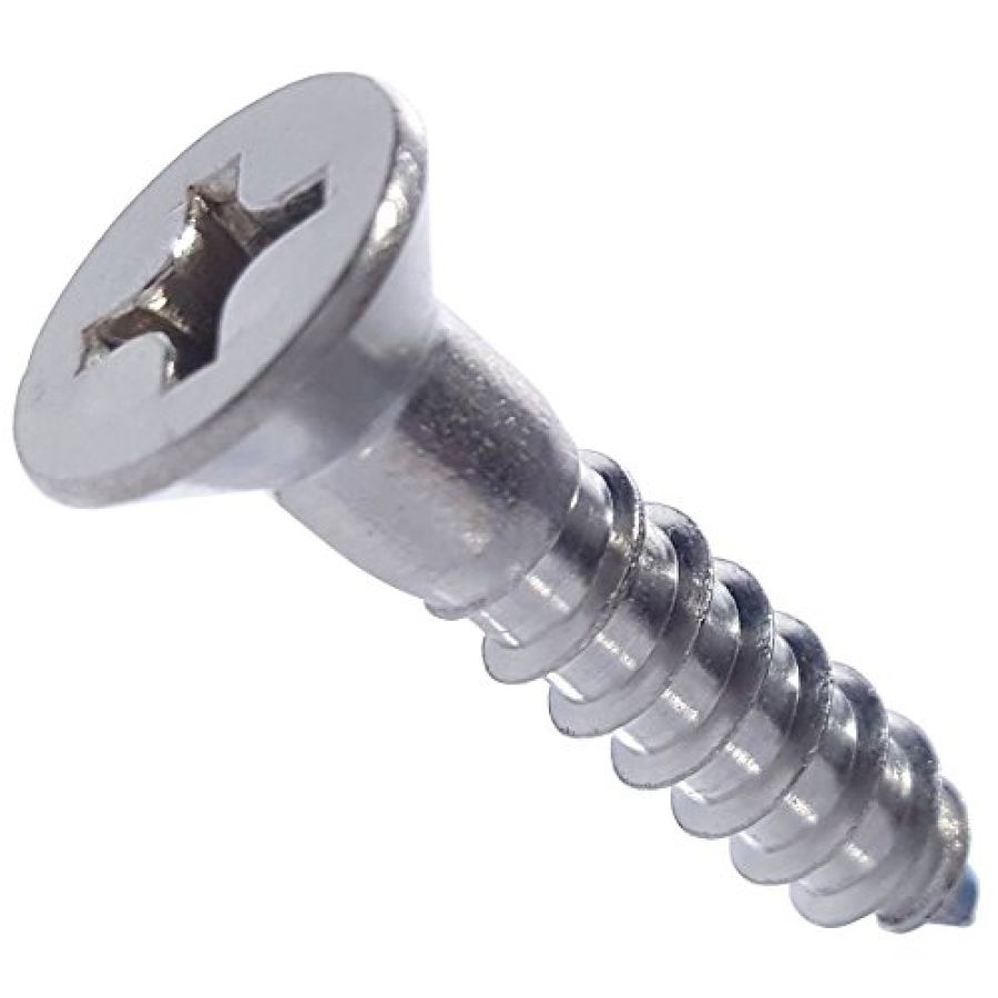 [100 PKG] Wood Screws Phillips Drive Flat Head 18/8 Stainless 24 X 3