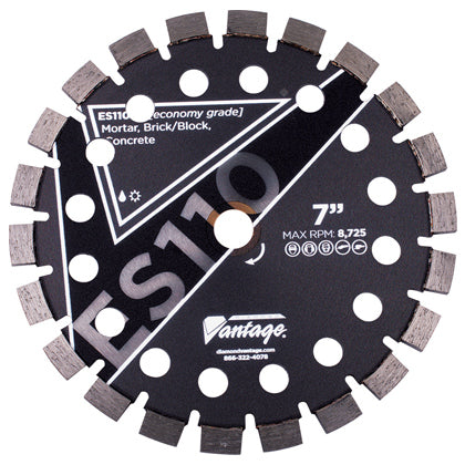 Diamond Vantage 0725CDPX0-1T | 7" x 0.250" Diamond Blade for Tuck Point/Concrete Masonry | ES110 10mm Segments