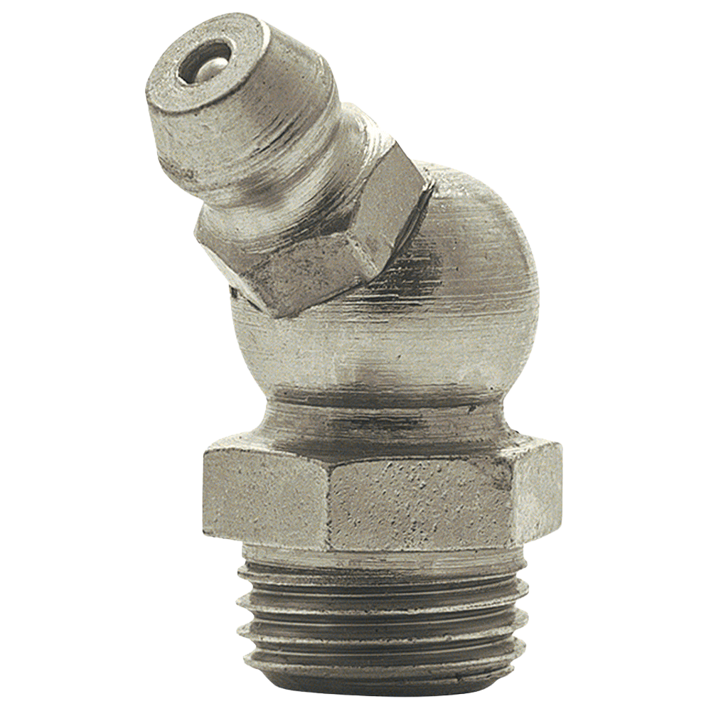 M10 x 1 45 Degree Metric Grease Fitting | Steel Zinc Yellow (150 / Bag)