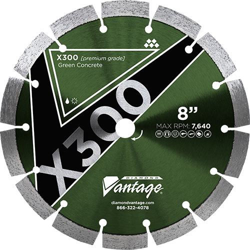 Diamond Vantage 1425EZGX3 | 14" x 250" Early Entry Saw Diamond Blade for Green Concrete/Very Hard Aggregate/Flint/Chert | X300 - GREEN CONCRETE