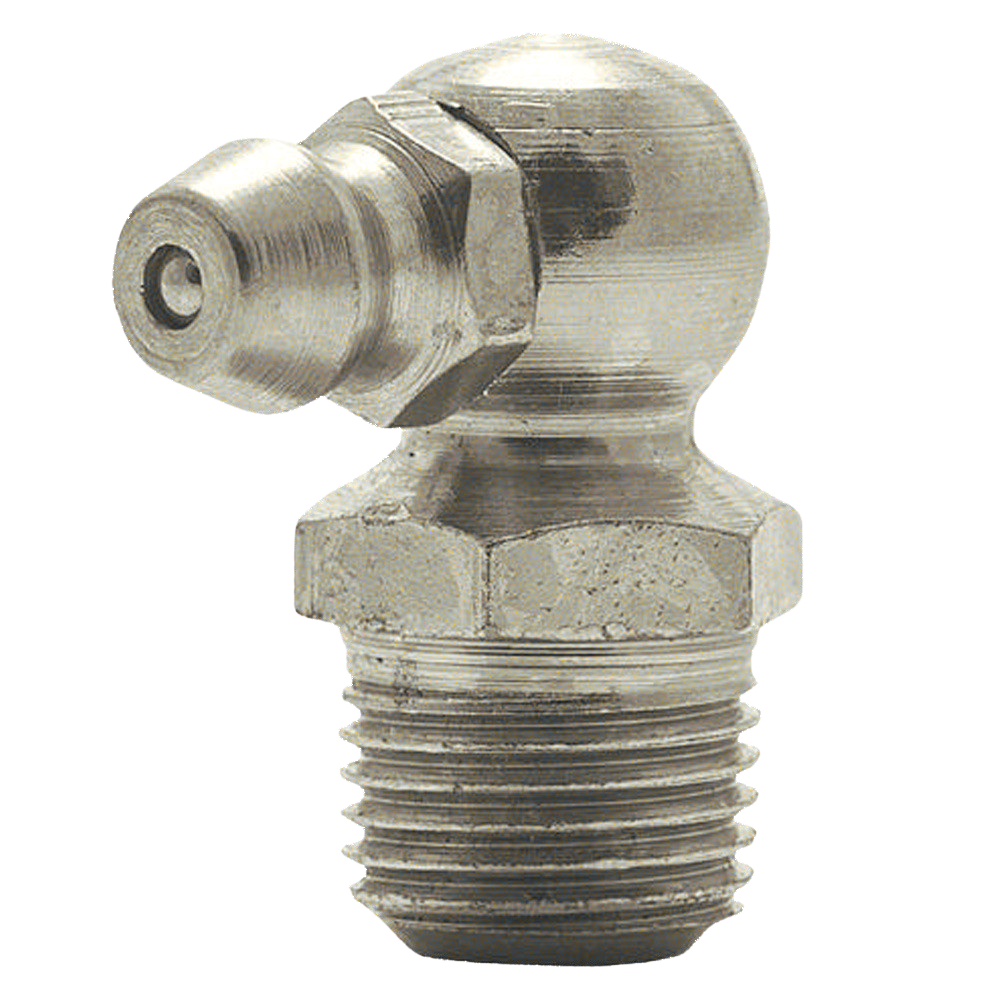 M10 x 1 90 Degree Metric Grease Fitting | Steel Zinc Yellow (150 / Bag)