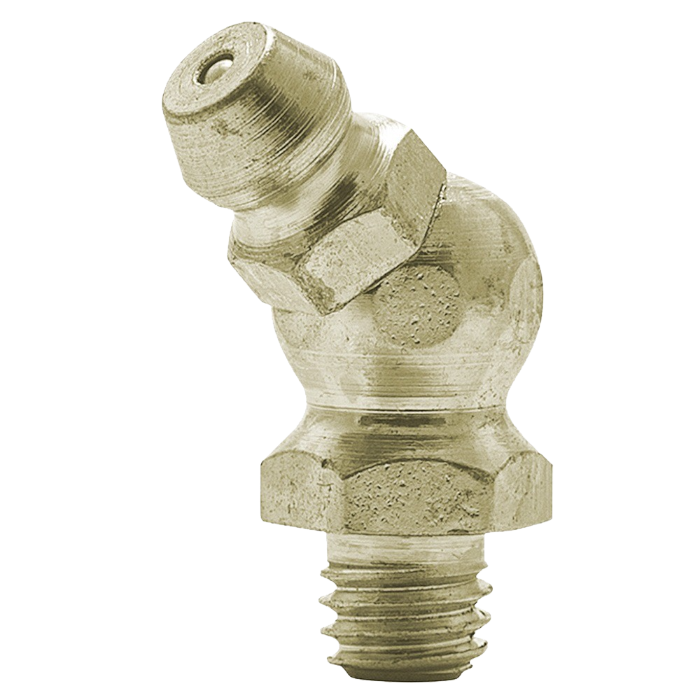 M6 x 1 45 Degree Metric Grease Fitting | Steel Zinc Yellow (200 / Bag)